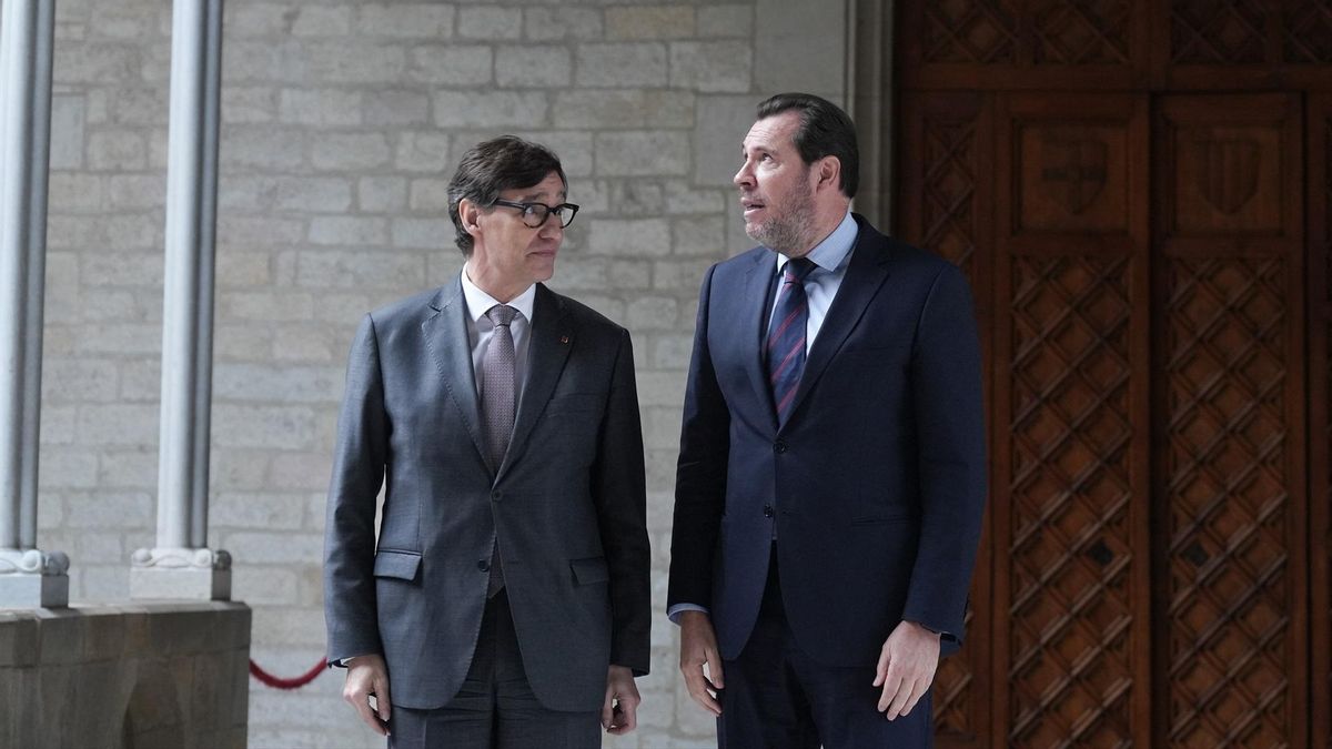 El president Salvador Illa y el ministro Oscar Puente se han reunido en el Palau de la Generalitat