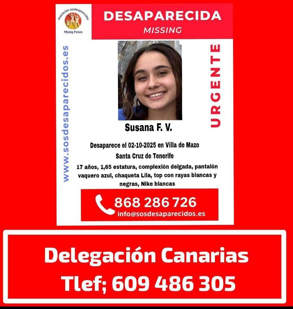 Cartel difundido por SOSDesaparecidos.