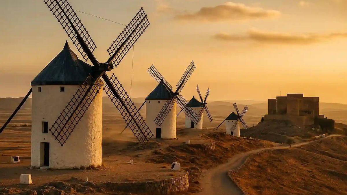 Los molinos manchegos que parecen sacados del Quijote: así se visitan los gigantes de Consuegra