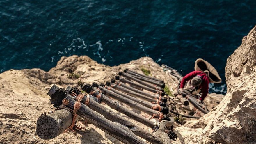 Els encesers, la perillosa pesca nocturna de la sépia i el calamar des d’escarpats penya-segats en la costa d’Alacant