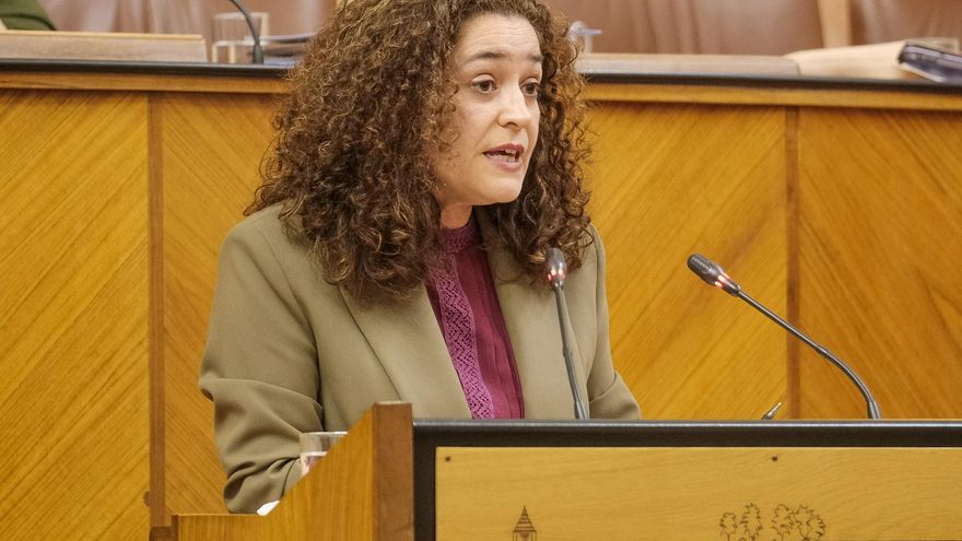 La portavoz parlamentaria de Por Andalucía, Inmaculada Nieto, en el Pleno del Parlamento.
