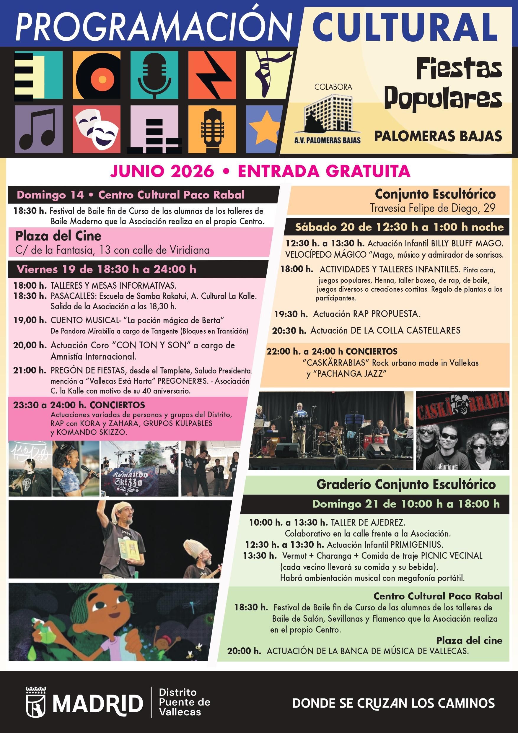 Cartel de las Fiestas de Palomeras Bajas 2026