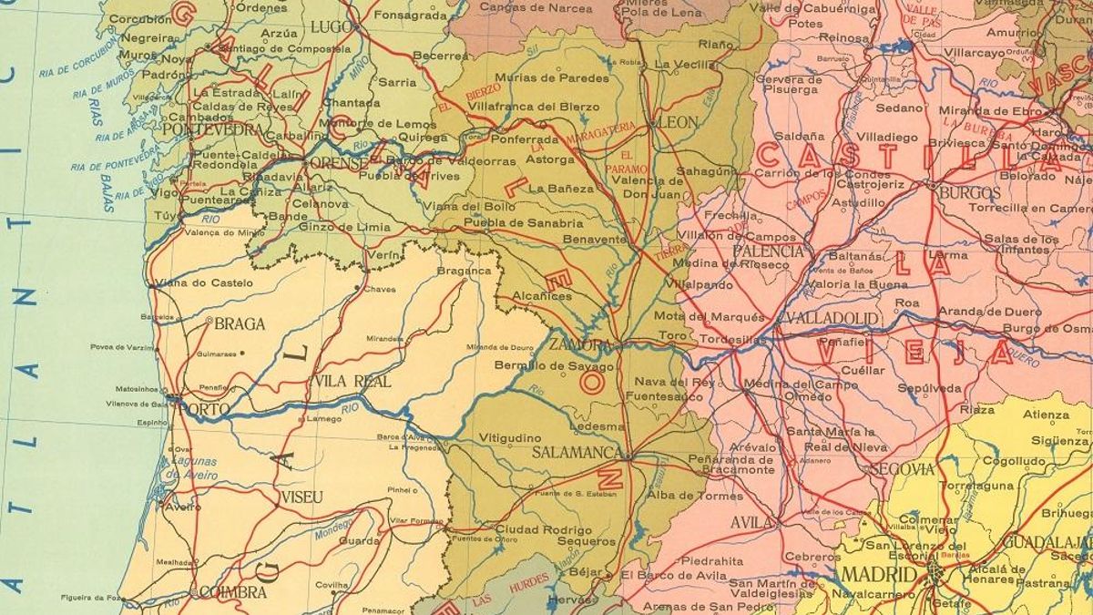 Detalle de la Región Leonesa en la división regional vigente al aprobarse la Constitución.