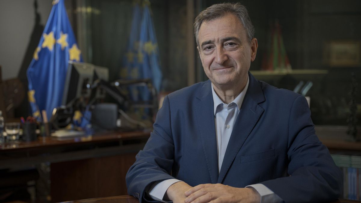 Aitor Esteban, presidente del PNV, en la sede de Sabin Etxea, Bilbao.