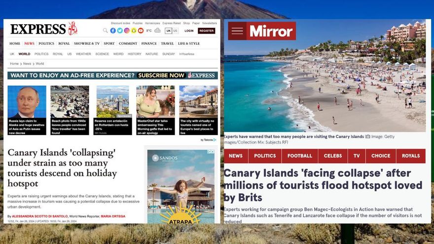 Tabloides británicos advierten del riesgo de "colapso" por exceso de turistas en Canarias