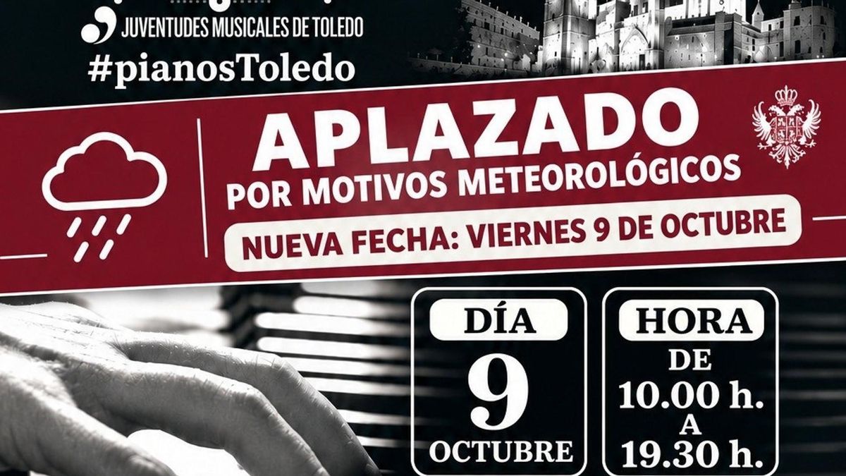 Las lluvias obligan a aplazar al 9 de octubre los 'Pianos en la Calle' de Toledo