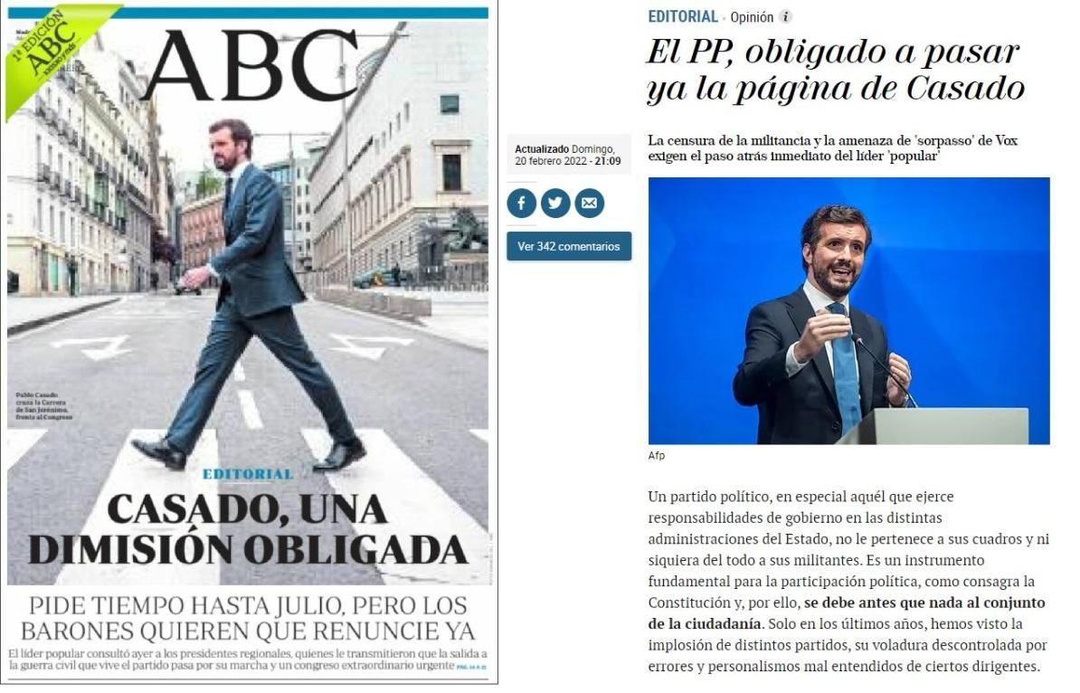 La portada de 'ABC' y el editorial de 'El Mundo'