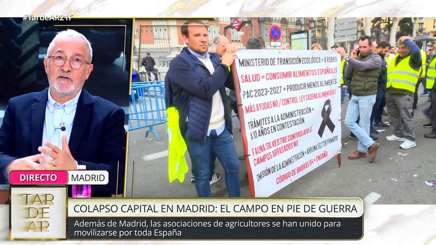 Sardá condena en Telecinco la agresión de "tres energúmenos" al equipo de laSexta en las protestas de agricultores