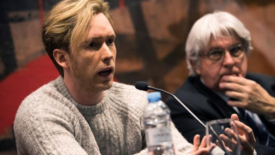 El actor Pablo Ribero durante la presentación de la obra "El Sirviente" en el Teatro Principal de Zaragoza este jueves.