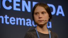 Greta Thunberg, durante la rueda de prensa el viernes en Madrid. Jose Verdugo