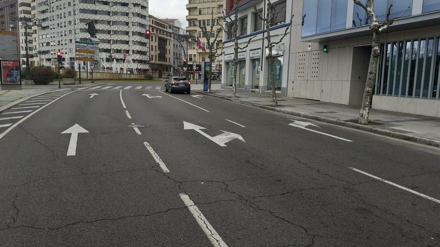 La Avenida de la Facultad hacia la Plaza de Guzmán.