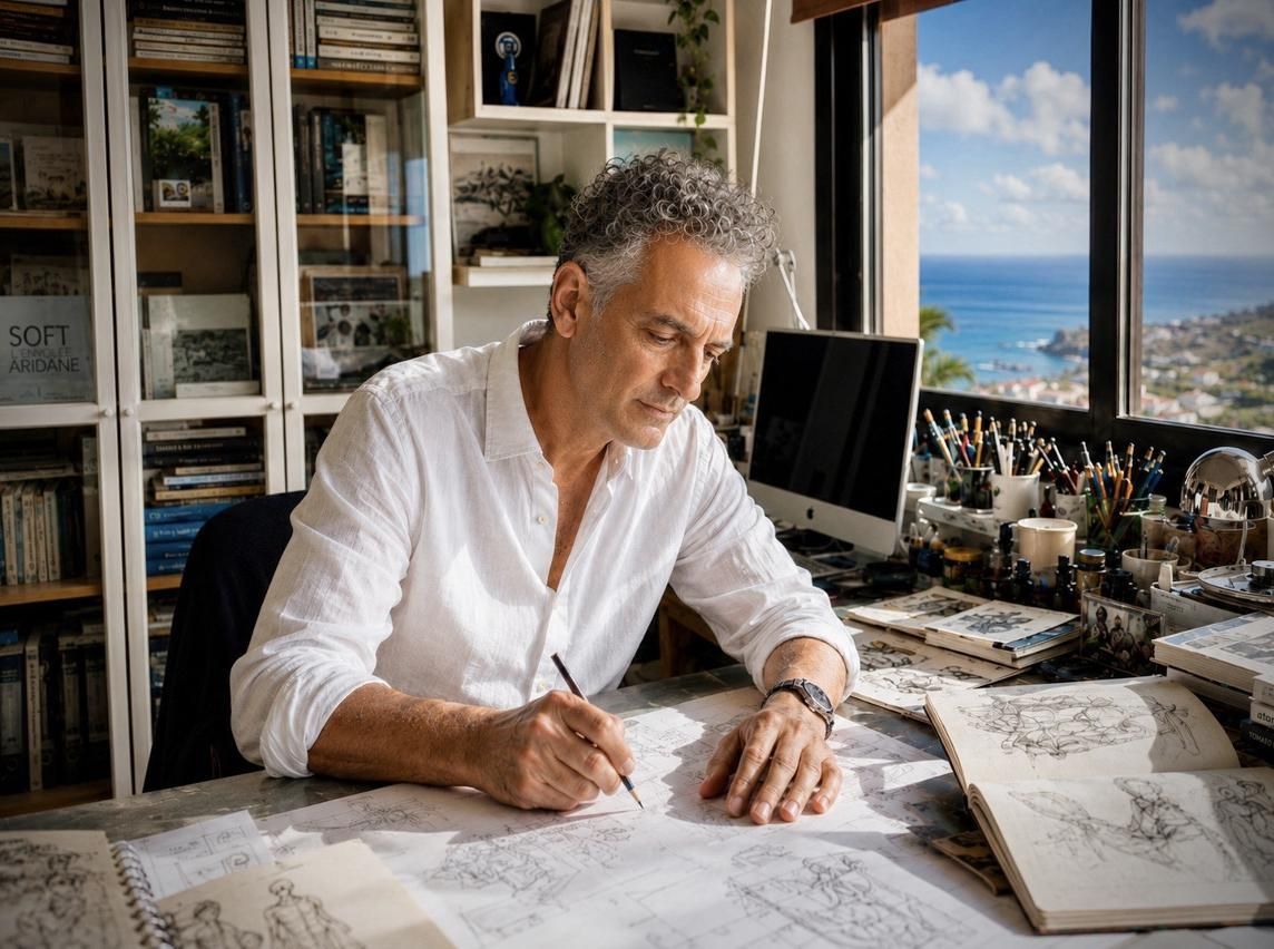 Tomaso Hernández en su estudio.