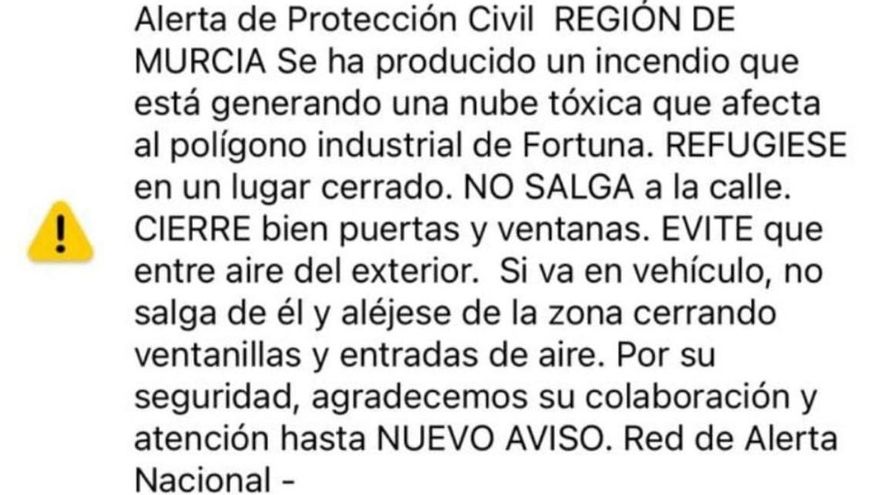 Mensaje de alerta