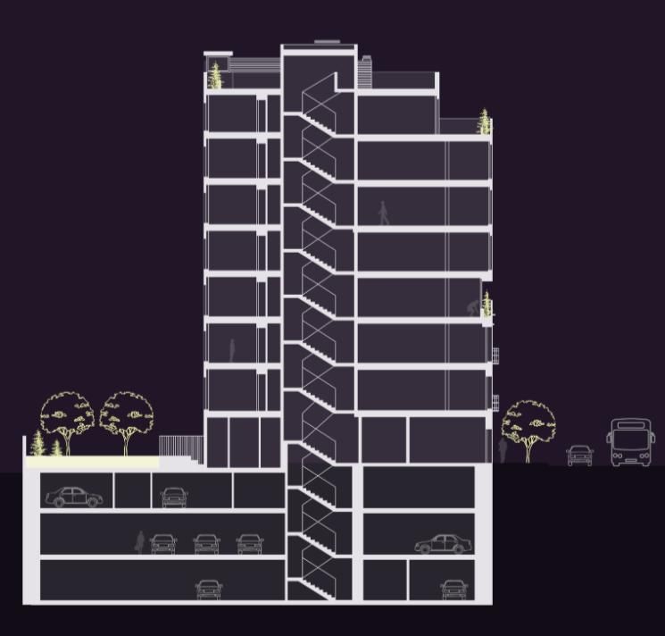 Alzado del proyecto sobre Santa María de la Cabeza 60