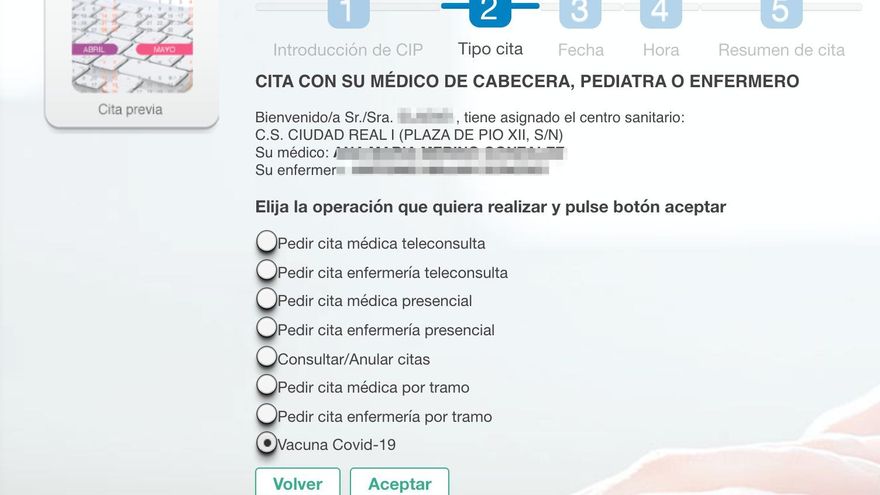 La autocita para la vacunación en Castilla-La Mancha se hará a través del servicio de cita previa, con la Enfermería