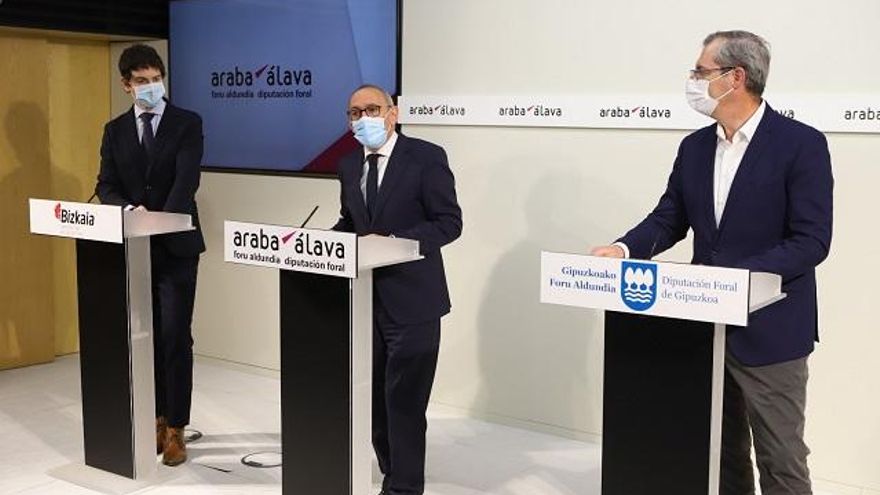 Las tres diputaciones vascas aplazan impuestos y ofrecen ayudas que sumarán 165 millones de euros