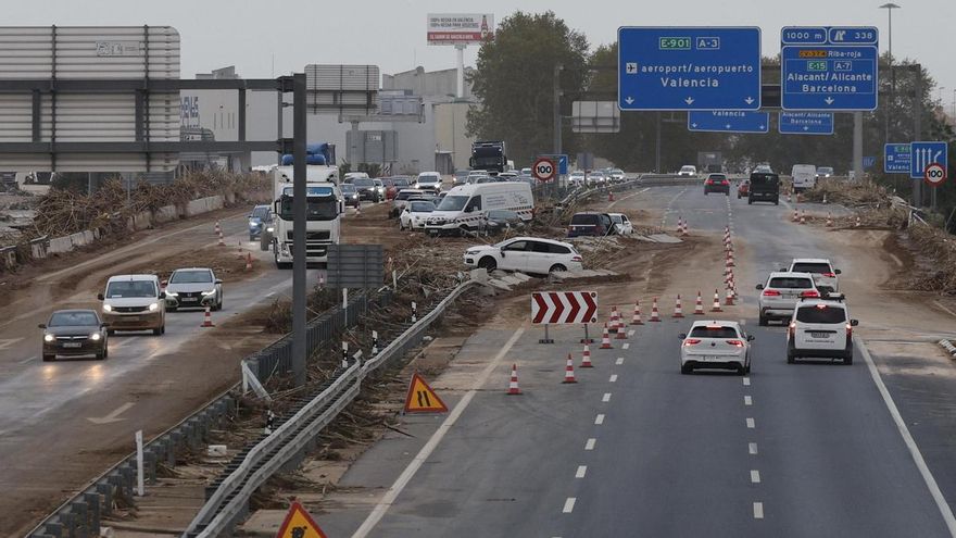 El estado de la A-3 este miércoles a su paso por Godelleta.