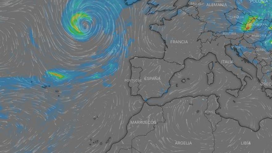 Situación estimada del ciclón tropical, ya más cerca de las costas de Reino Unido, el sábado 10 de septiembre