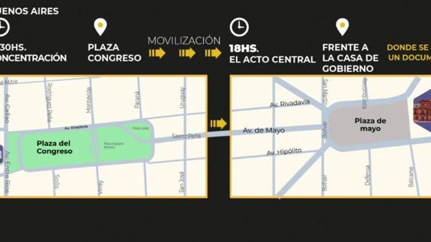 El mapa de la marcha universitaria en CABA