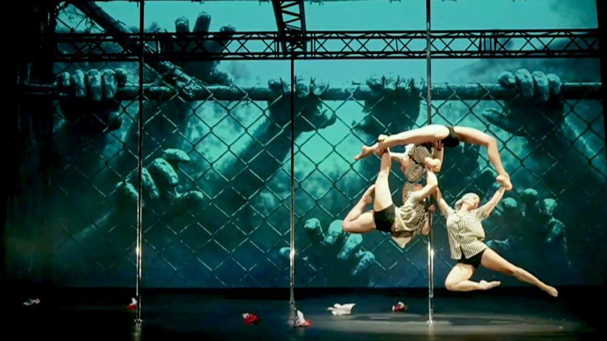 Imagen de la actuación de las bailarinas de InGravity Studio que fue descalificada