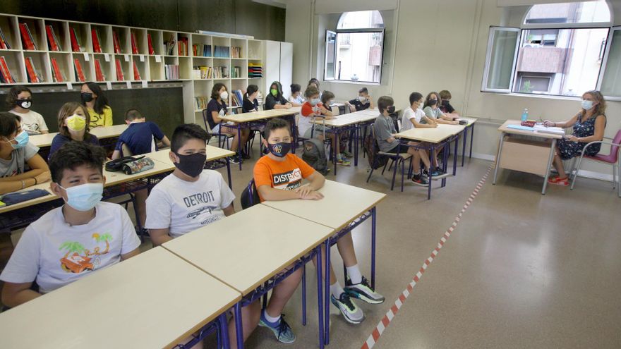 El primer día de clase en Primaria en el colegio Balmes de València.