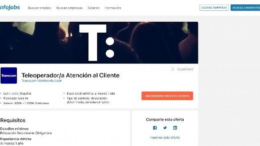 Oferta de Telemark en activo a la vez que plantea un ERE