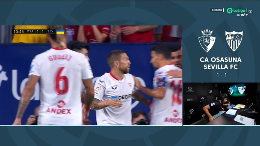 Reacción desde la cabina de retransmisión de LaLiga