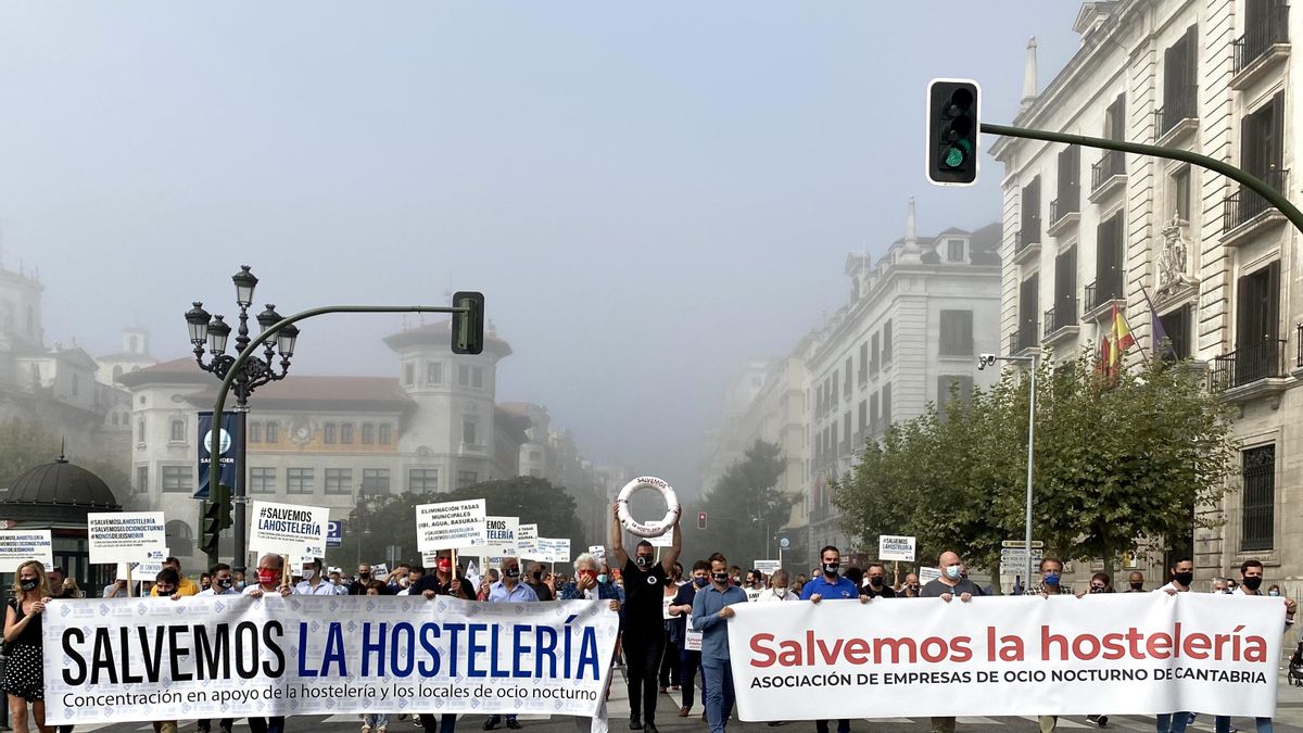 Manifestación de hosteleros y ocio nocturno