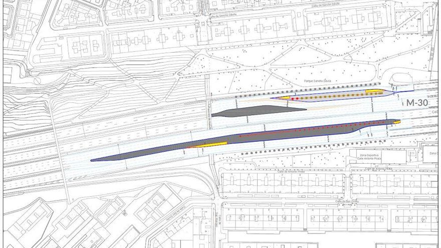 Reabre el carril de la M-30 cuyo cierre aumentó los atascos al paso por las obras de Parque Ventas