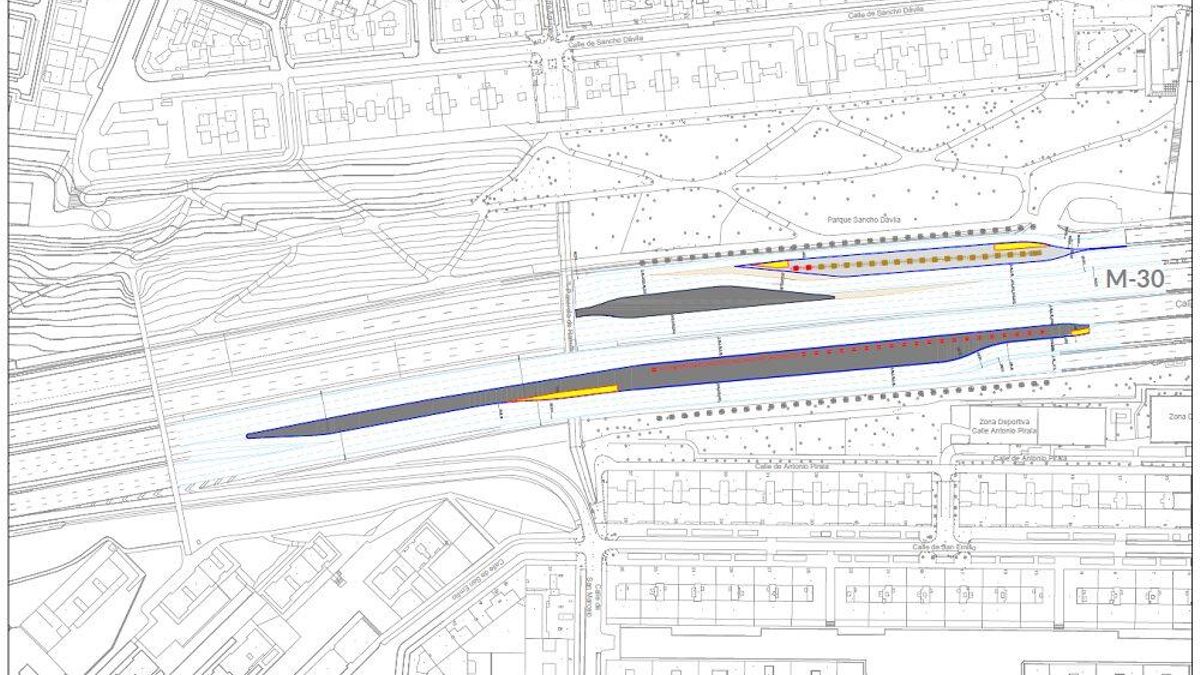 Reabre el carril de la M-30 que aumentó los atascos al paso por las obras de Parque Ventas