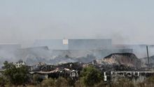 Labores de extinción del incendio en agosto de 2016