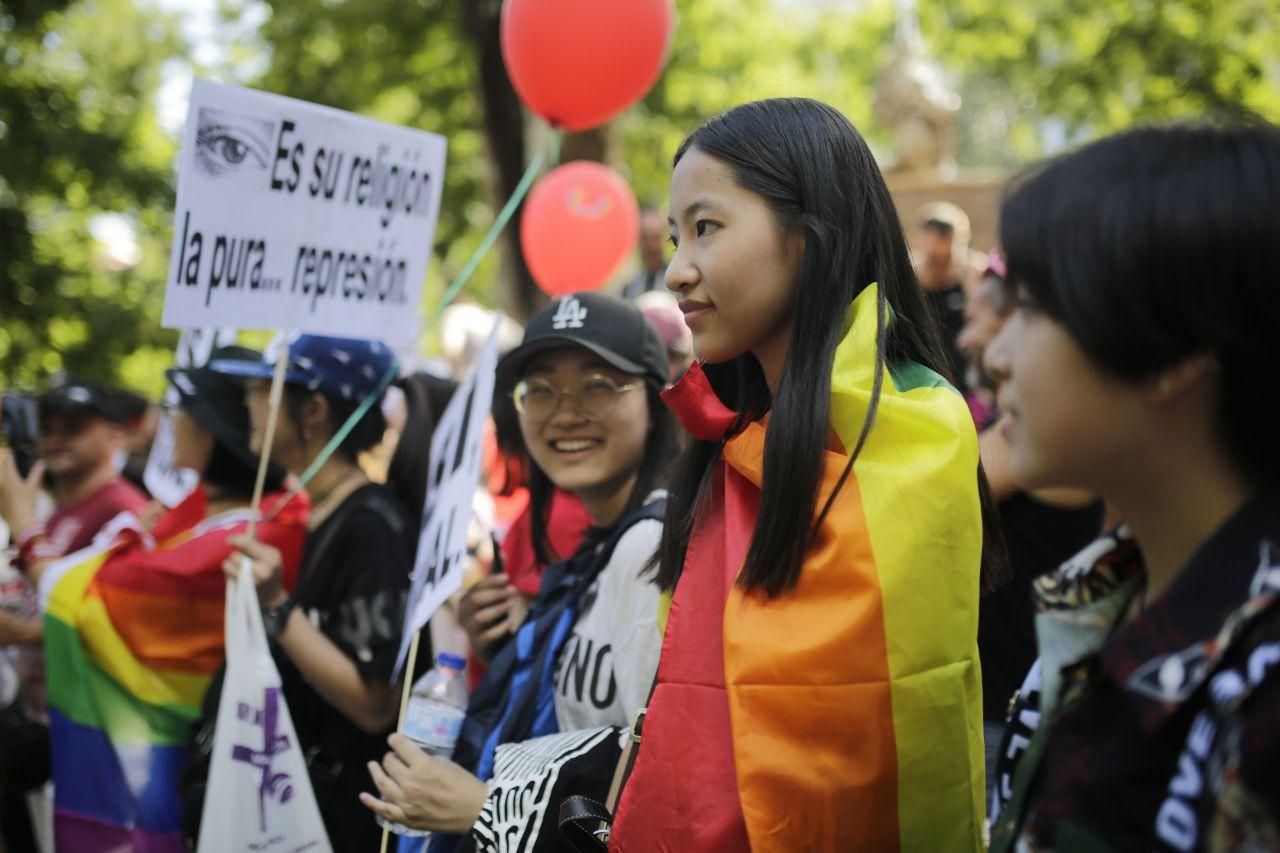 Manifestantes en el Orgullo de Madrid.