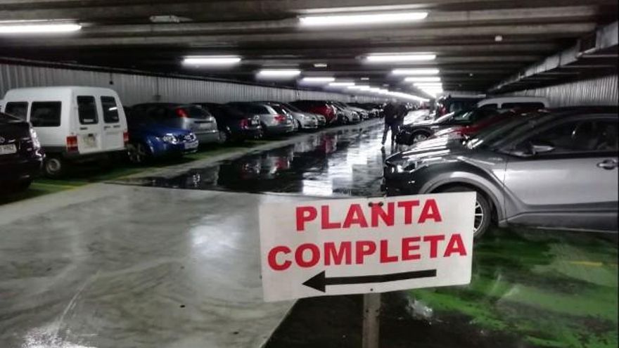 Detalle de la primera planta del céntrico aparcamiento.