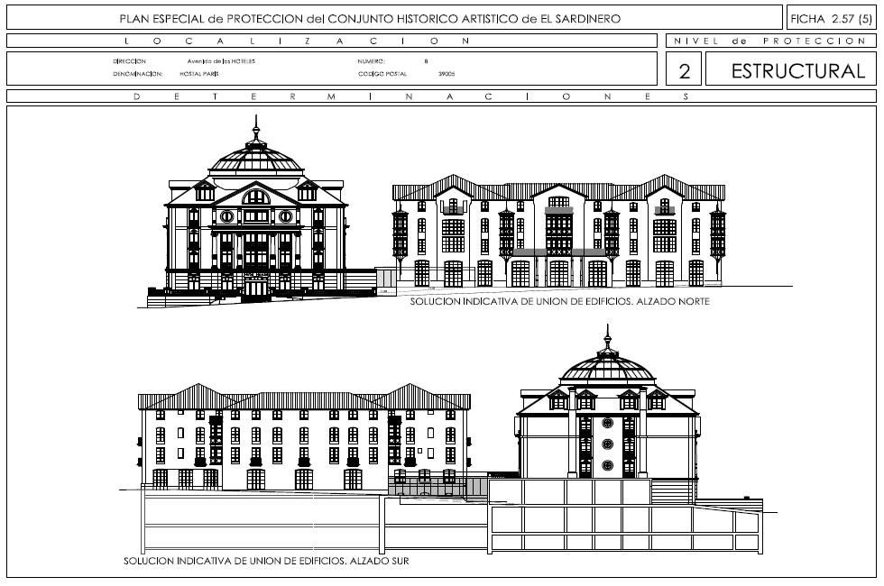 Boceto de la unión de los hoteles Hoyuela y el nuevo París incluidos en la propuesta de modificación urbanística del Grupo Sardinero.