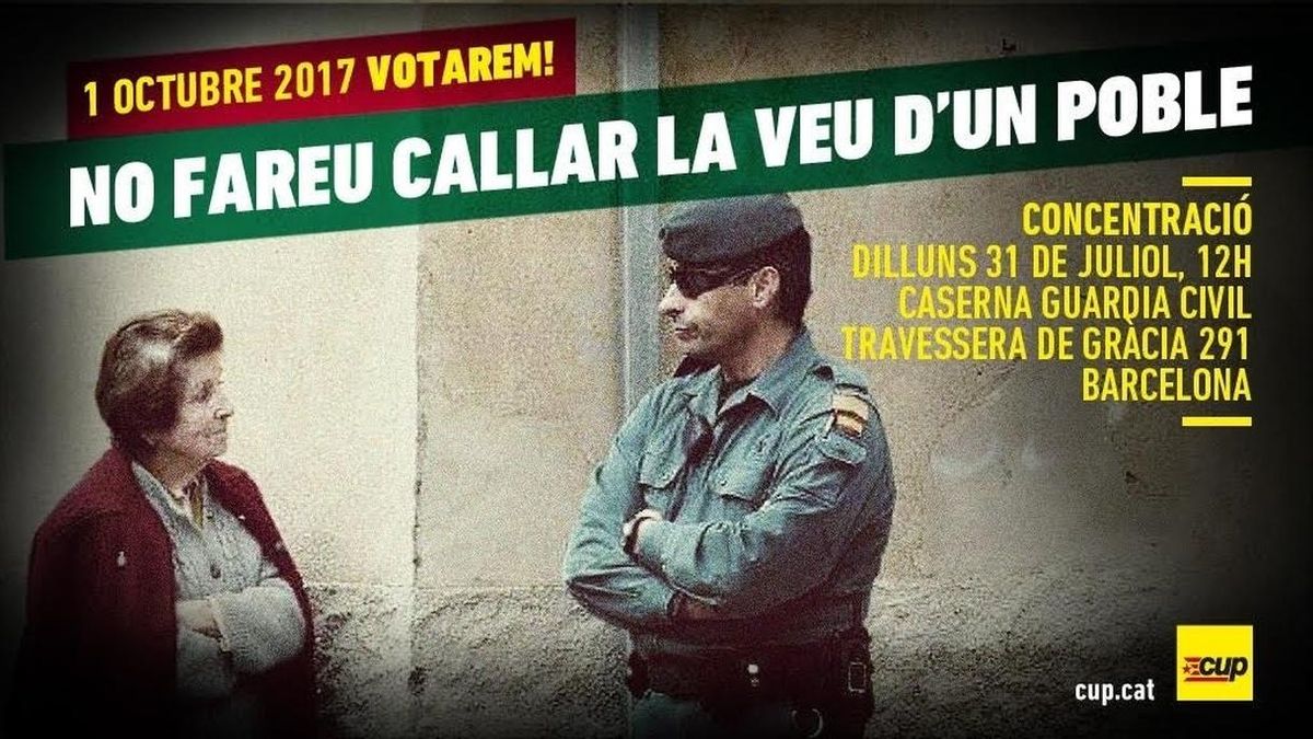 Cartel promocional de la manifestación convocada por la CUP