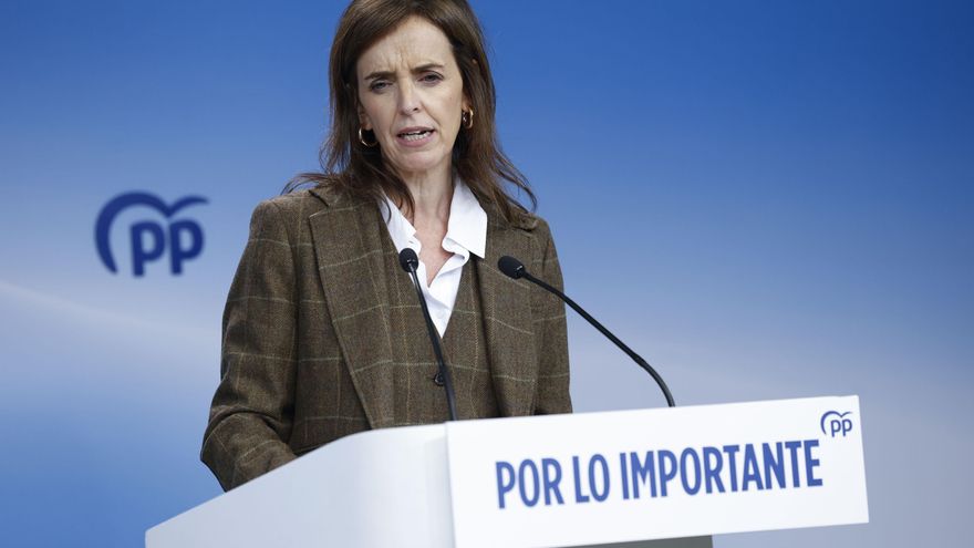MADRID, 16/02/2026.-La vicesecretaria de Sanidad y Política Social, Carmen Fúnez, durante la rueda de prensa tras la reunión del Comité de Dirección del Partido Popular, este lunes en Madrid.-EFE/ Chema Moya