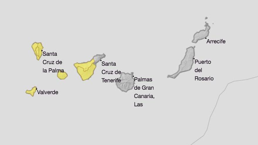Activados avisos de riesgo por lluvias, viento y tormentas en La Palma el martes