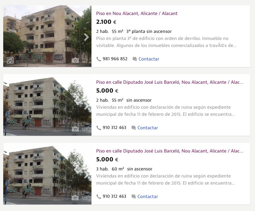 Pisos con orden de derribo en venta