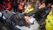 Persona herida en el ojo tras una carga policial en la calle Sardenya