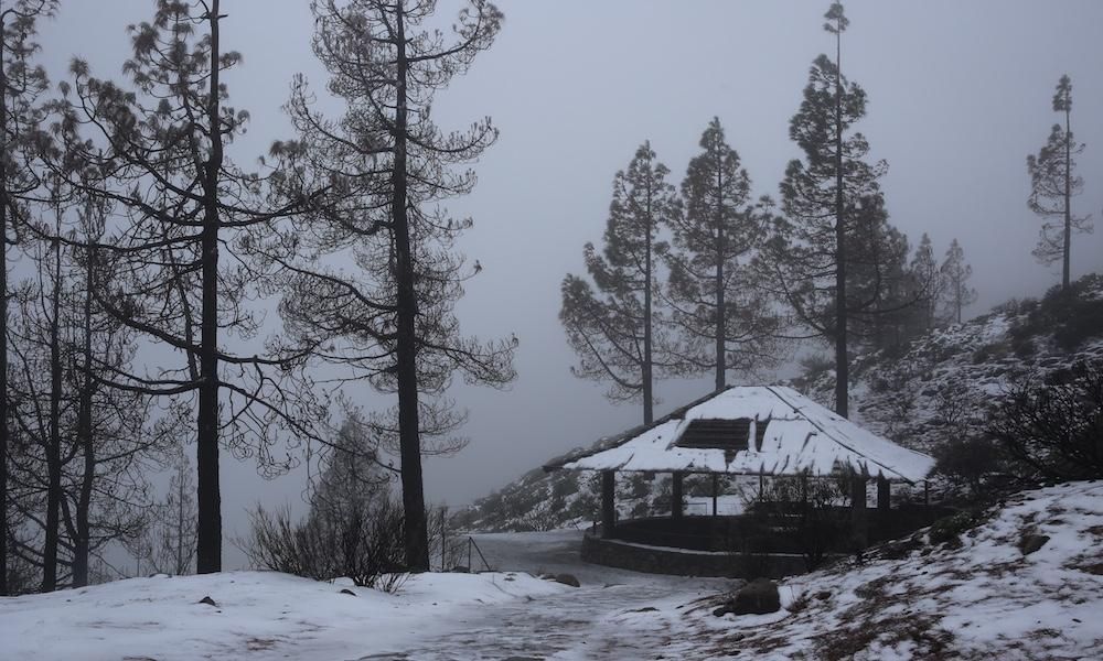 Nieva en la cumbre de Gran Canaria.