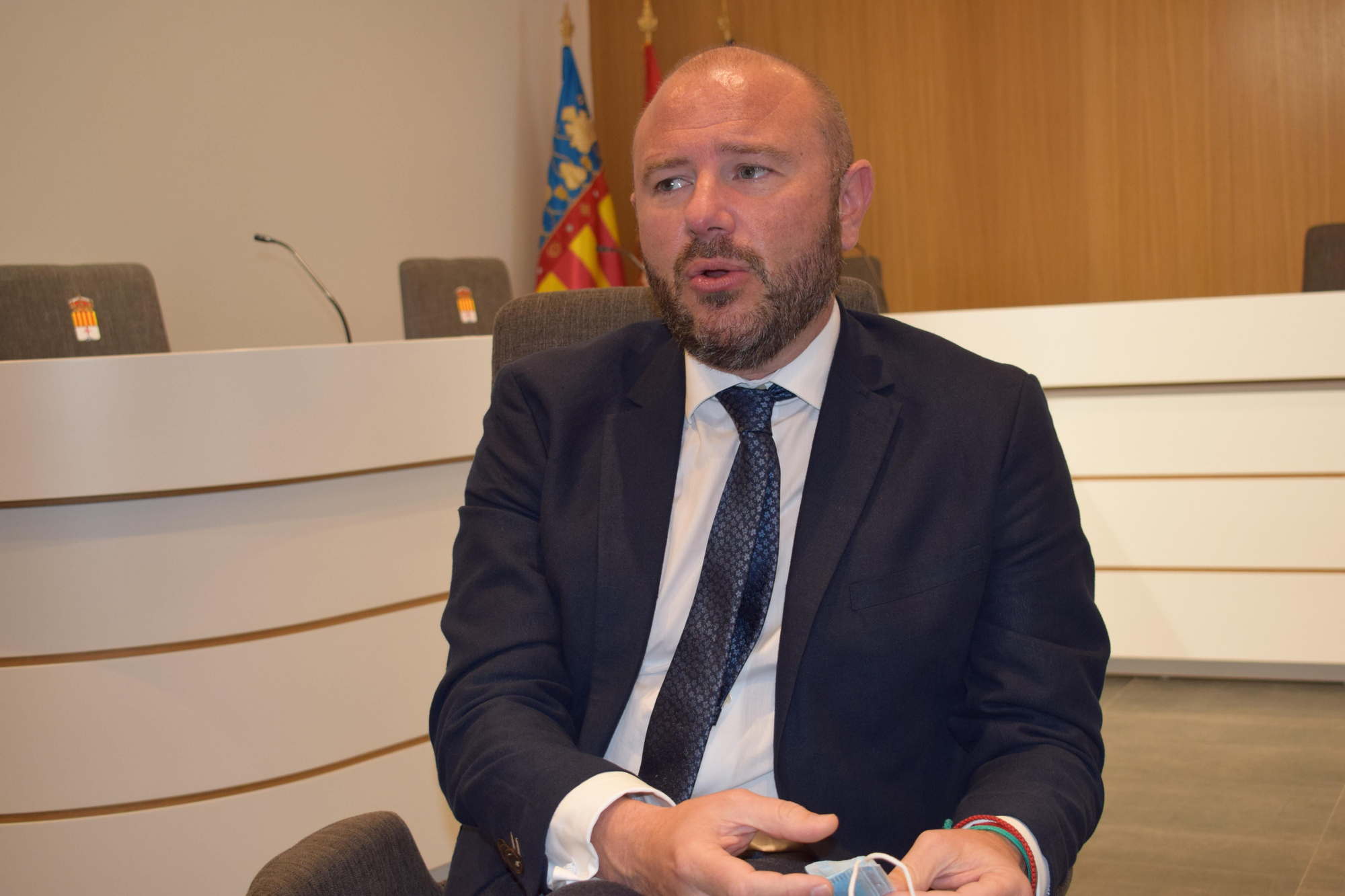 El presidente de la Diputación de Valencia, Toni Gaspar, durante la entrevista.