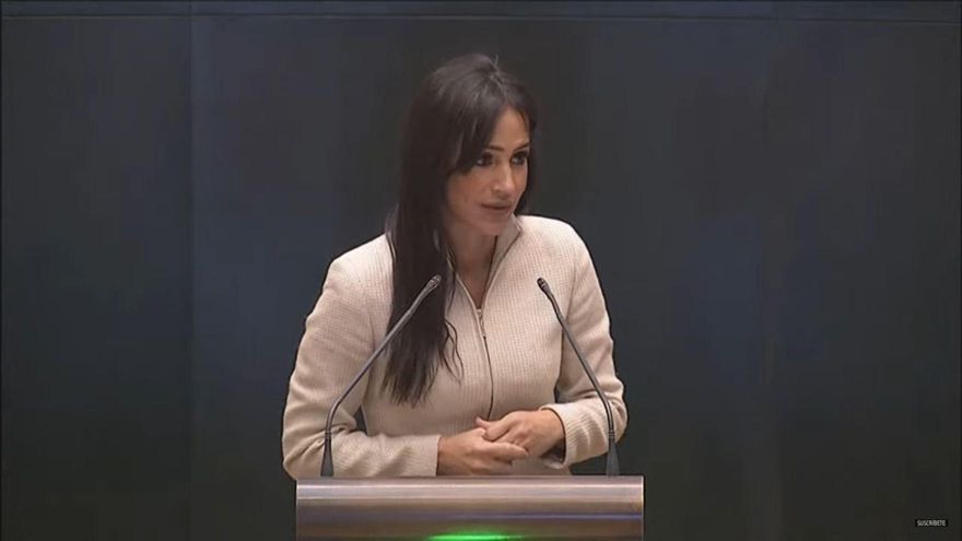 Begoña Villacís comparece en el Pleno del Ayuntamiento de Madrid.