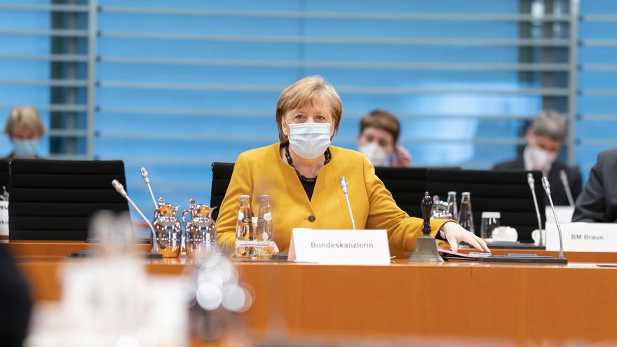 La canciller alemana, Angela Merkel, en la reunión de su gabinete este miércoles en Berlín.