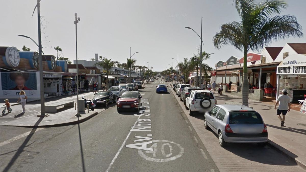 Zona turística en Corralejo, Fuerteventura.