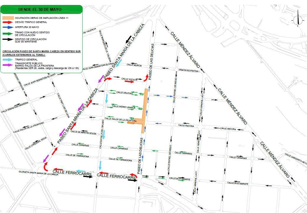 Reorganización del tráfico en el entorno de Palos de la Frontera a partir del 30 de mayo