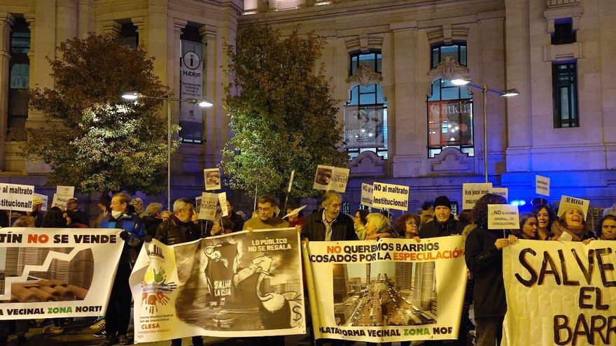 "Almeida, escucha, los árboles se luchan": el movimiento vecinal sale a la calle contra la especulación y por un Madrid verde
