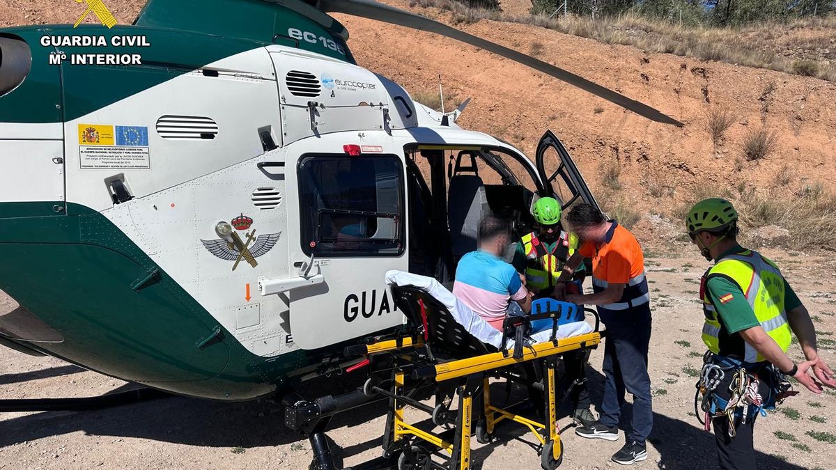 Rescatan en helicóptero a un ciclista que participaba en una carrera en Arnedillo