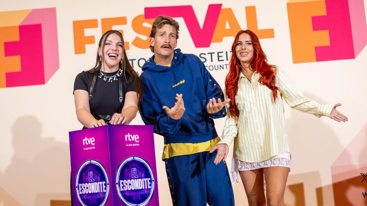 Inés Hernand, Grison y Vicco, en la presentación de 'El escondite'