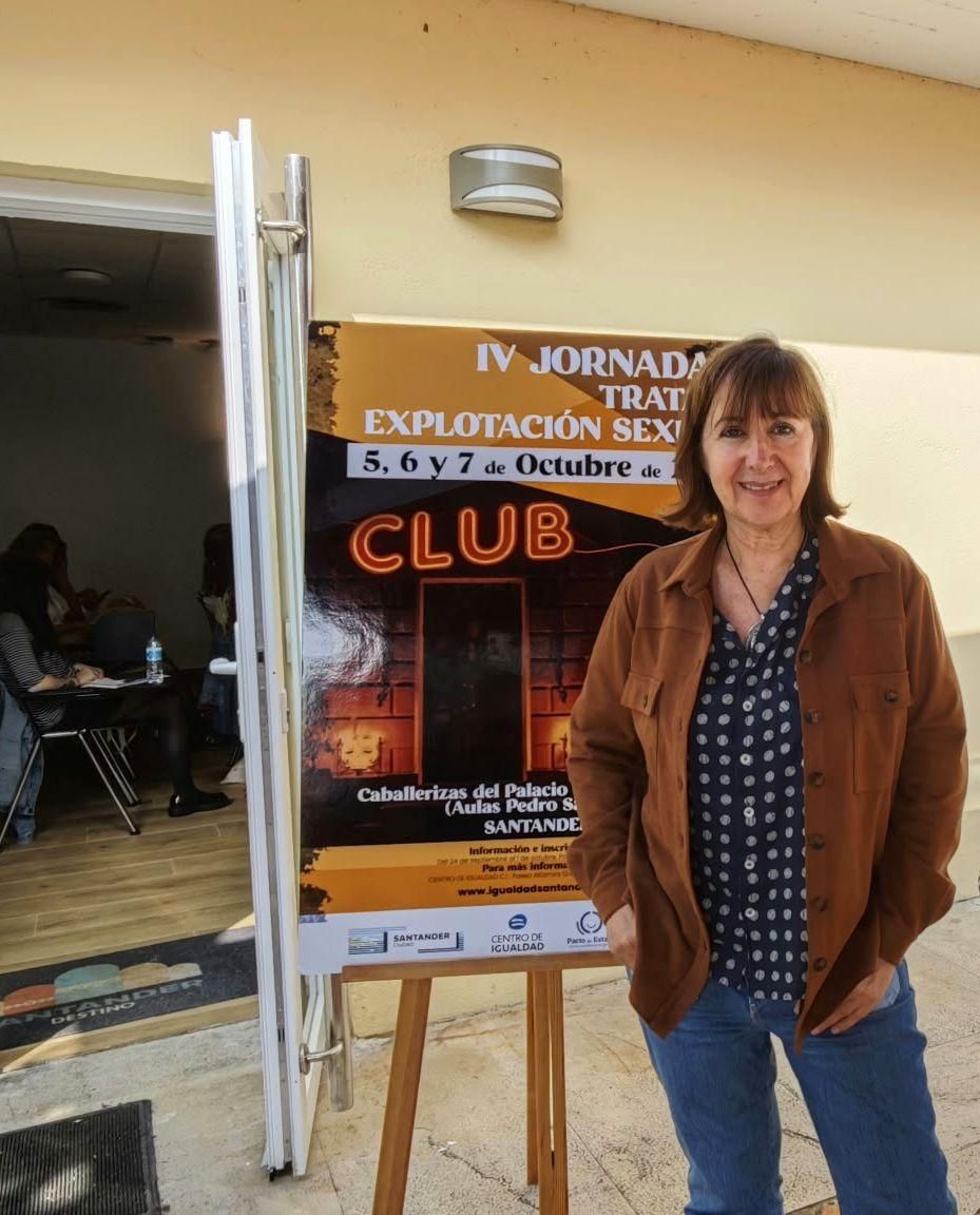 Ana De Miguel, tras su intervención en las IV Jornadas sobre Trata y Explotación Sexual organizadas por el Ayuntamiento de Santander.