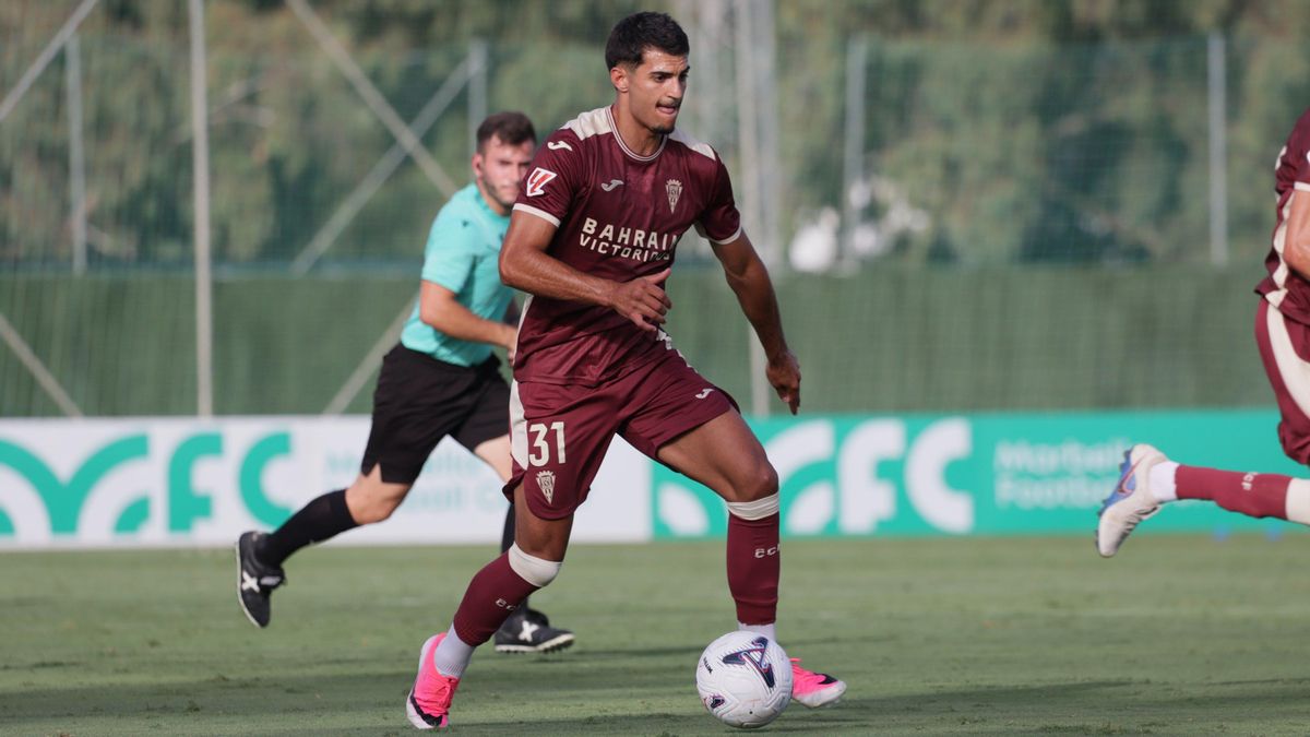 Unai Sabroso, en un partido del Córdoba CF